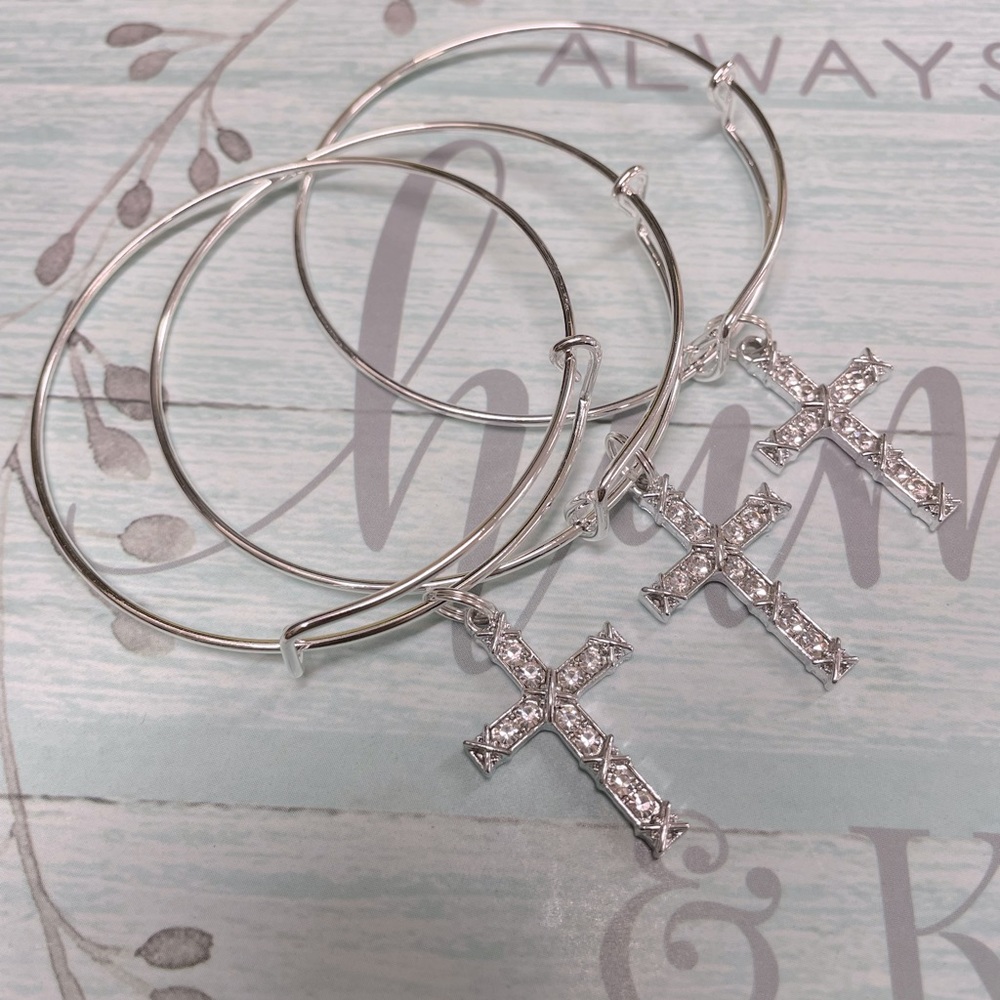 Handmade Diamond Cross Bangle’s by CMJ✨ - Picture 4 of 5